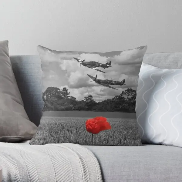 

Spitfire And Hurricane Low Pass Printing Throw Pillow Cover Office Cushion Square Wedding Bed Hotel Fashion Pillows not include