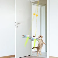 interactive simulation caterpillar cat toy hanging door type with bell cat scratch rope funny self hey for kitten pet supplies