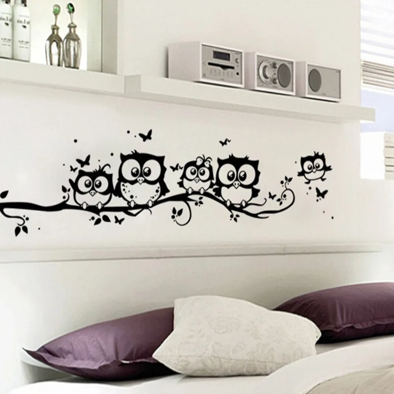 

Wall Stickers Five Owl Stickers Bedroom Background Wall Decorative Painting Cartoon Wall Stickers