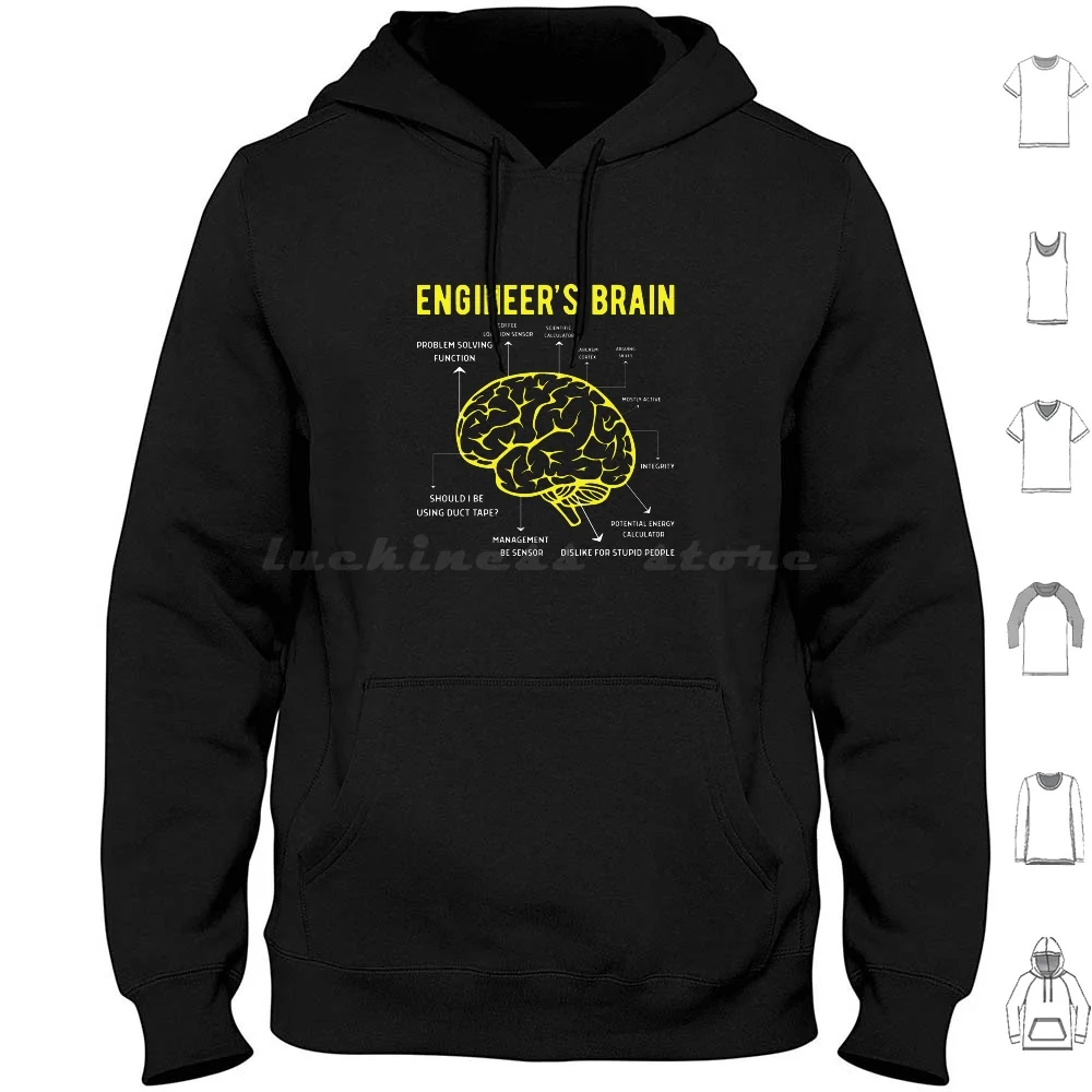 

Engineer Funny | Engineer'S Brain Hoodies Long Sleeve Engineer Electrical Engineering Civil Engineering Mechanical