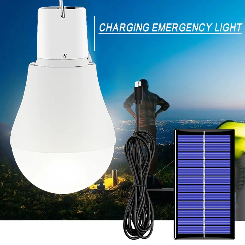 

Solar Lamp Charge Light Bulb Outdoor Solar Lamp Garden Courtyard Emergency Light Bulb Solar Panel for Outdoor Lighting