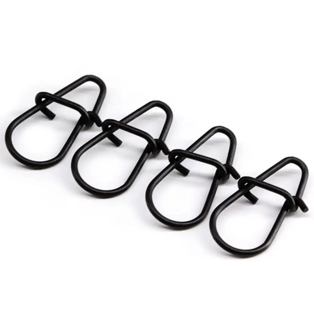 

100Pcs/lot Matte Black Fishing Hanging Snap Barrel Swivel Oval Split Rings Fishhook Fishing Line Tackle Box Accessory Tool Lures