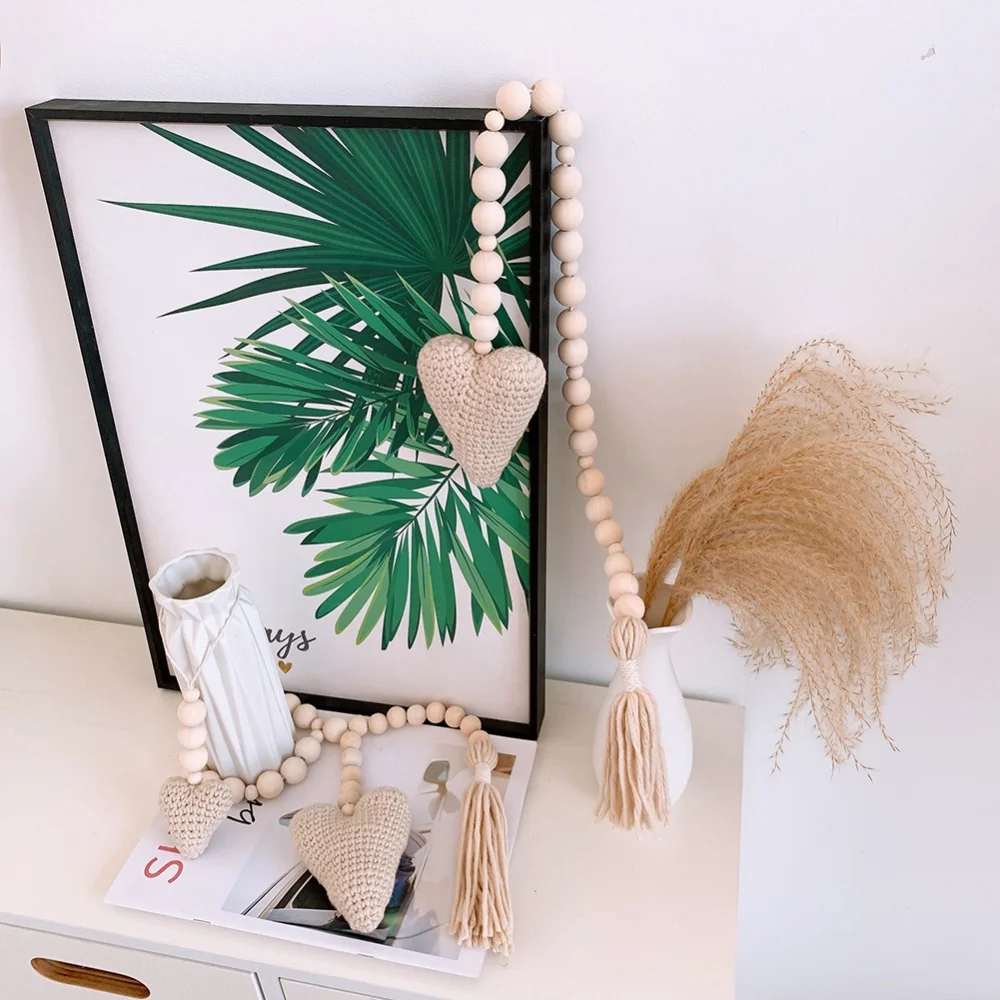 

Искусственная гирлянда, Бусины В фермерском стиле, бусины из натуральной молитвенной струны, украшение для вазы, деревенский Декор ручной р...