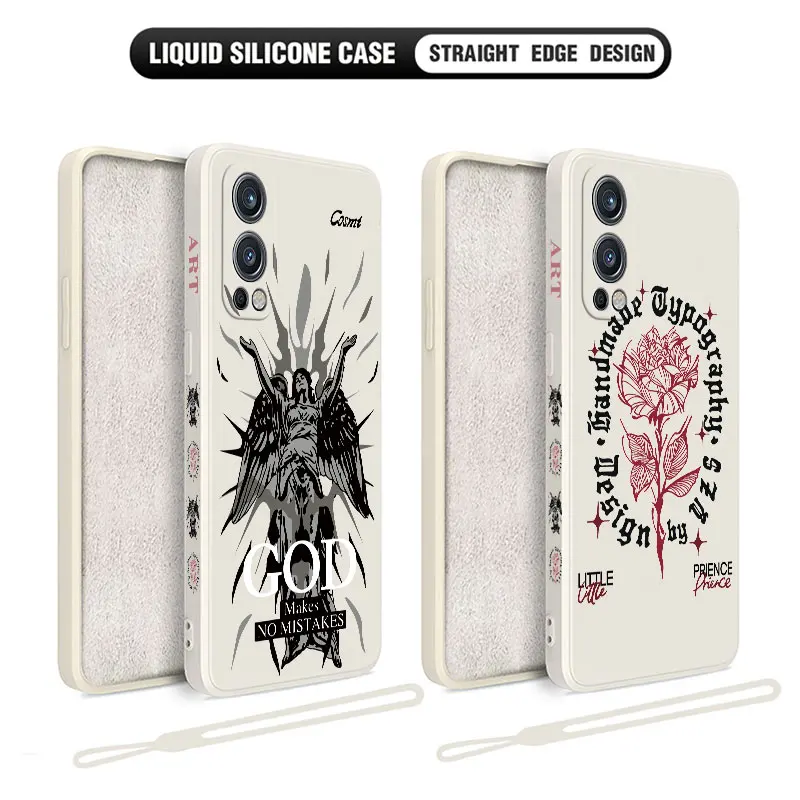 

Retro Art Statue Phone Case for Oneplus Nord 2 9R 9 8T 8 7 7T Pro 6 5G Liquid Silicone Cover with Hand Strap