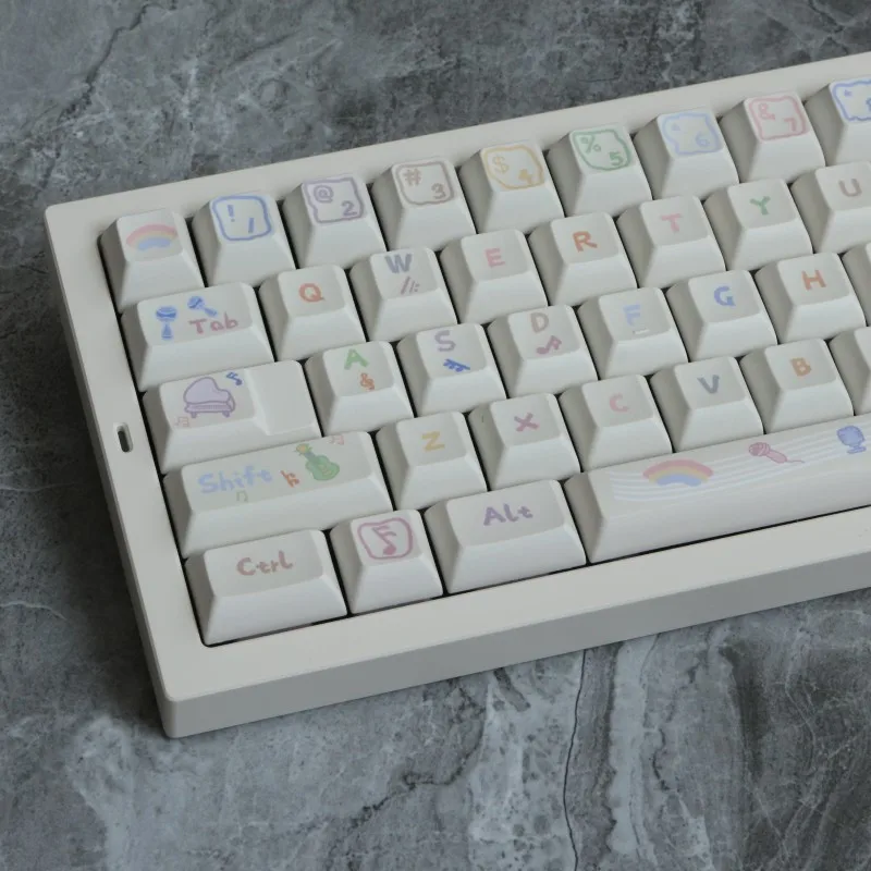 142-клавишная музыкальная нота PBT Keycap KCA Profile DYE Sublimation ISO Enter ANSI Layout для