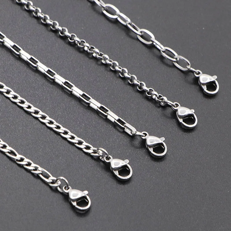 Fashion Stainless Steel Cuban Figaro Chain Basic Bracelet For Men Women Vintage Metal Bangle Luxury Jewelry Gift Free Shipping