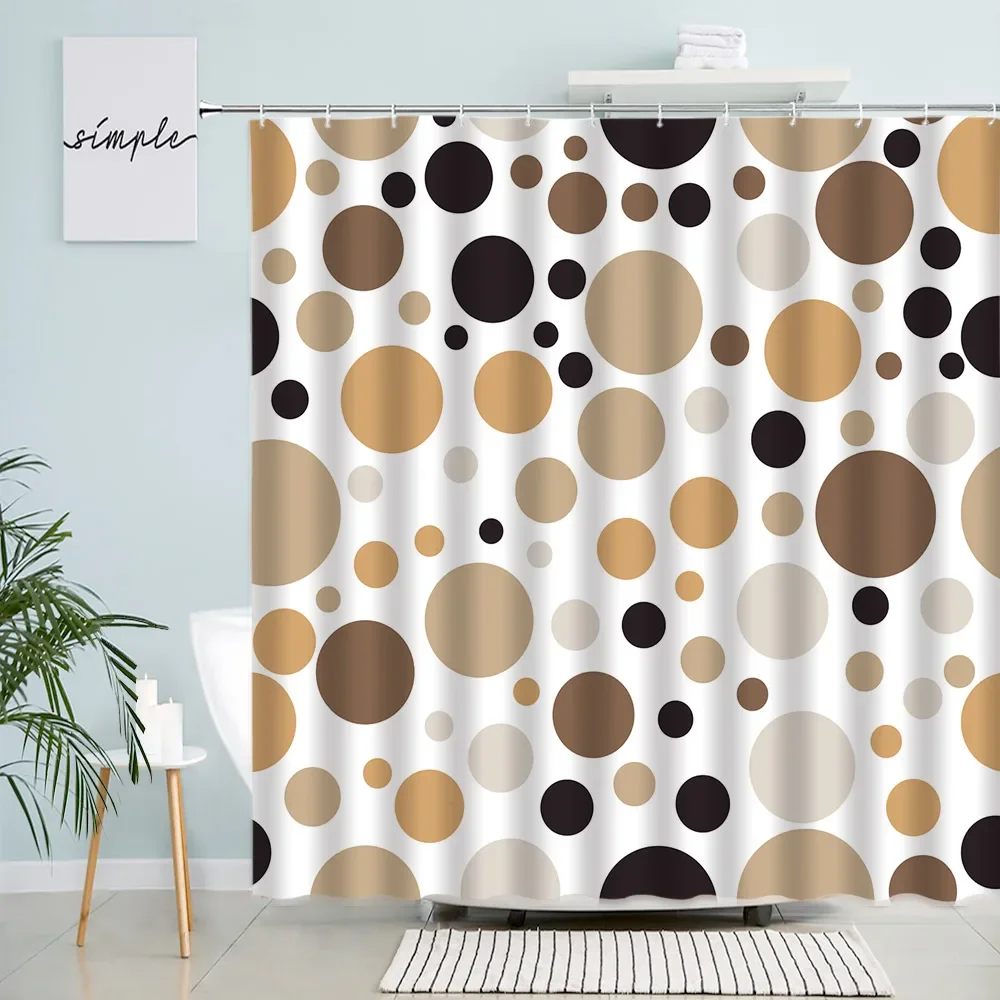 Полиэстеровые шторы для душа Creative Geometric Brown Black
