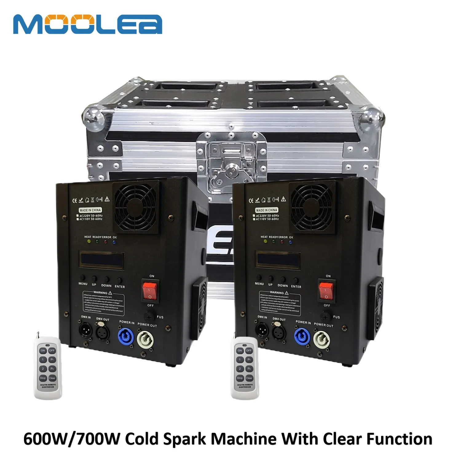 Машина для холодных искр 2 шт. 700 Вт Flightcase опция Ti порошок 600 холодный Спарклер