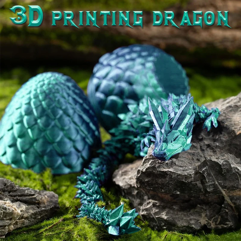 Аквариум ландшафтное украшение подвижная шарнирная Статуя Дракона с 3D рисунком
