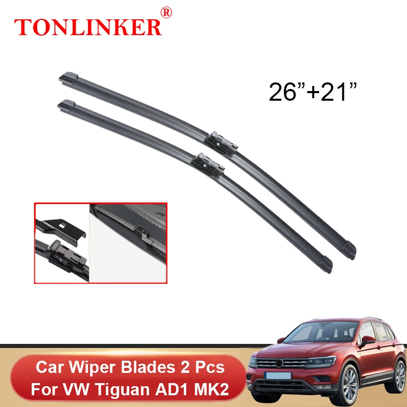 

TONLINKER Car Front Windscreen Wiper Blades For Volkswagen VW Tiguan AD1 MK2 2017-2020 2021 2022 Accessories Wiper Blade Brushes