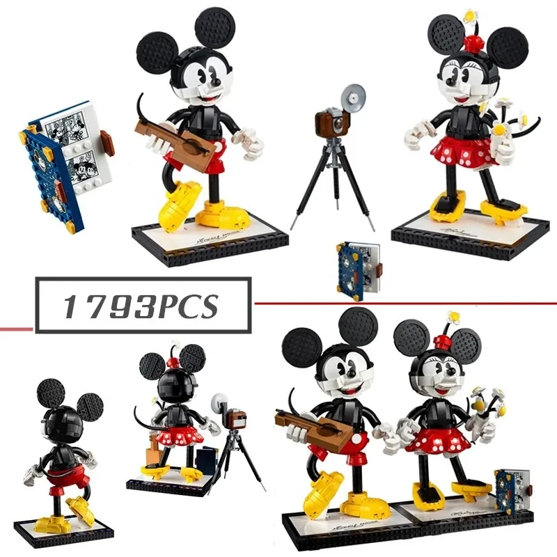 

Disney Mickey Minnie Mouse Model Bricks Creative DIY Cute Cartoon Friends Fit 43179Building Block for Children Toys Gift Kid