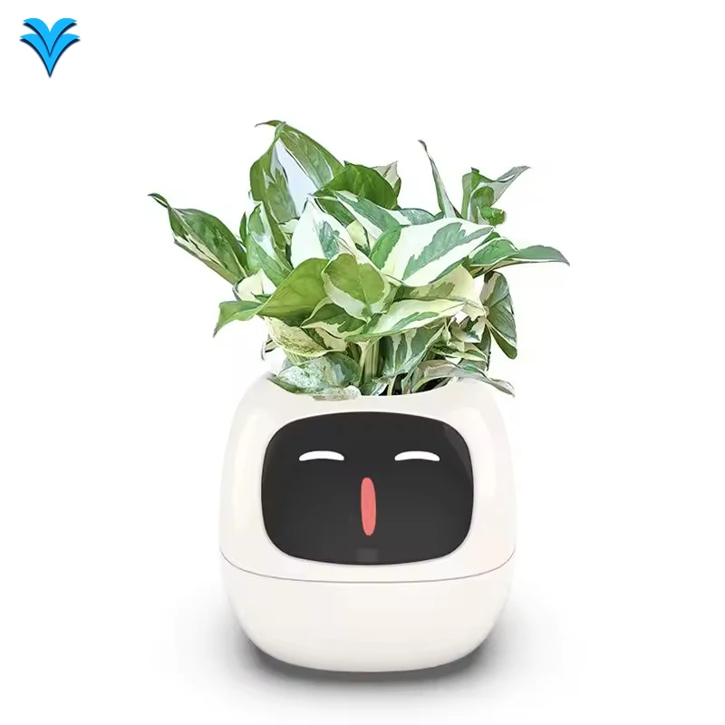 Фото LVY Smart Plant Pet Умная ваза Автоматическое водопоглощение Пластиковая смола Круглый USB горшок для комнатных растений №2
