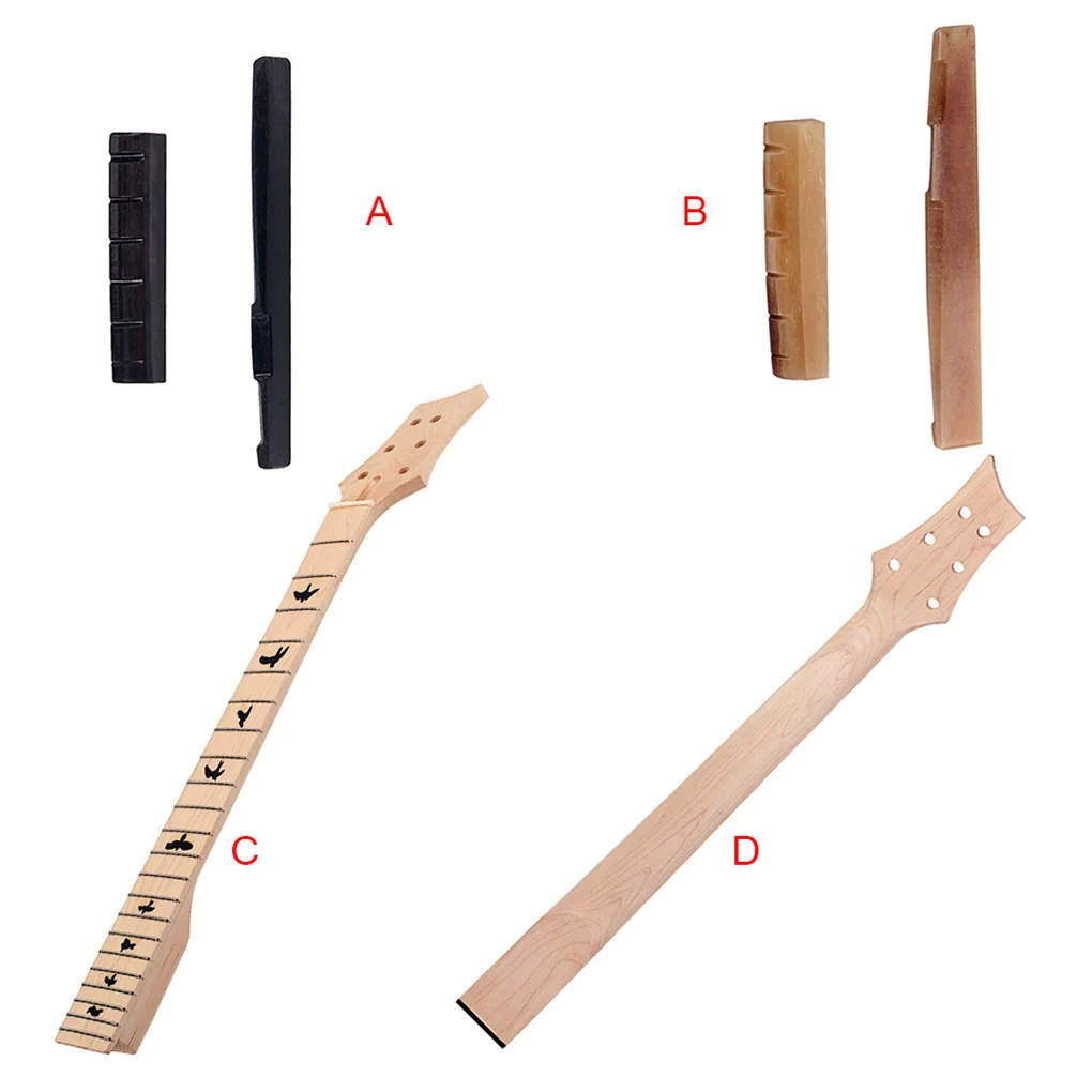 

Acoustic Guitar Bone Bridge Kit Soft Silicone Slotted Upper Lower Saddle Musical Instrument Parts Repair Supplies Gifts Wood