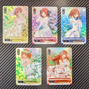 Imported 5Pcs/set The Quintessential Quintuplets Refractive Hot Stamping Flash Card Signature Card Kawaii Ani