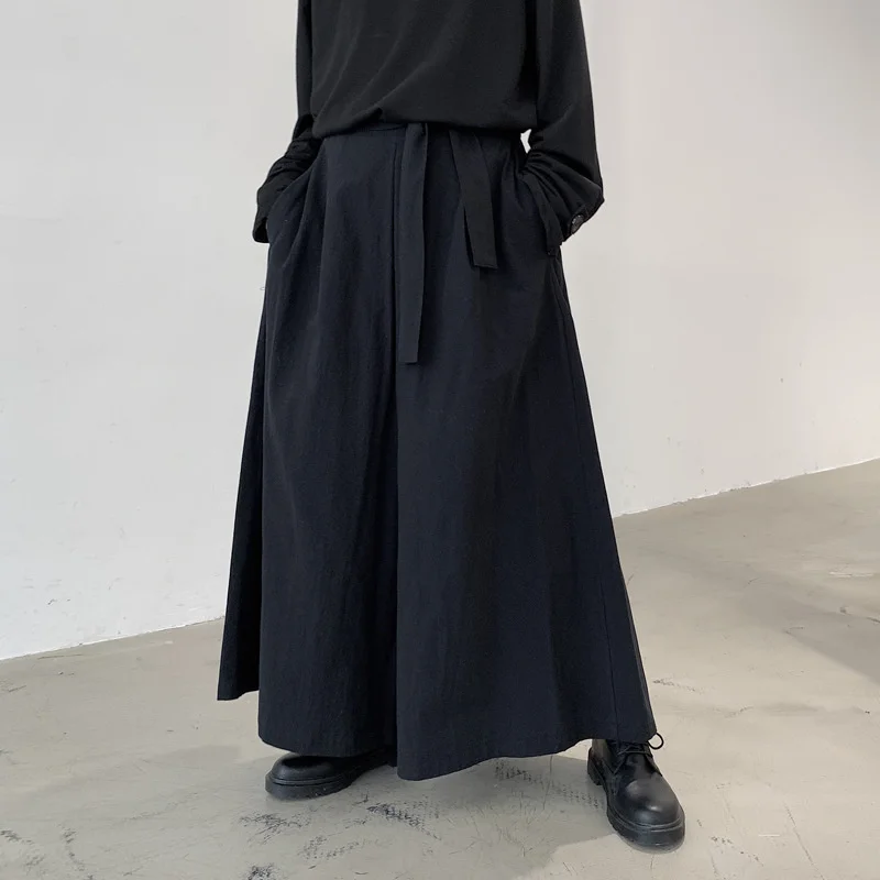 

2022 Men Hakama Harajuku Kimono Samurai Pants Men Casual Wide Pants Men Chinese Style Hanfu Tang Trousers Male Kendo Uniforms