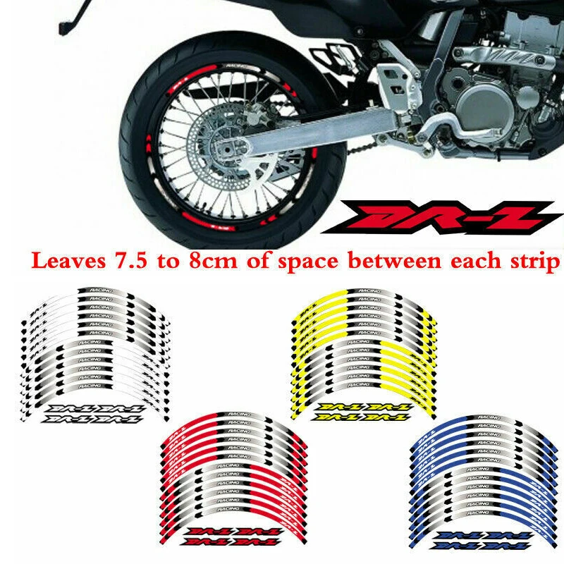 

Наклейки на колесо 17 полосок для SUZUKI DRZ DR-Z 400SM 2005-2019 RIM