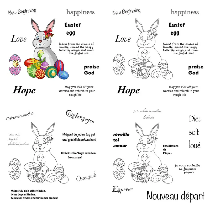 

Metal Cutting Dies and Clear Stamps Easter Bunny Scrapbooking Handmade Card Album Decoration DIY Material Craft 2022 New Arrival