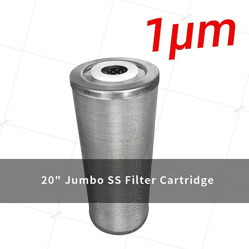 Фото Запчасти для фильтров для воды: картридж из нержавеющей стали Jumbo Standard 20x4.5 дюймов, 1-400 микрон №5