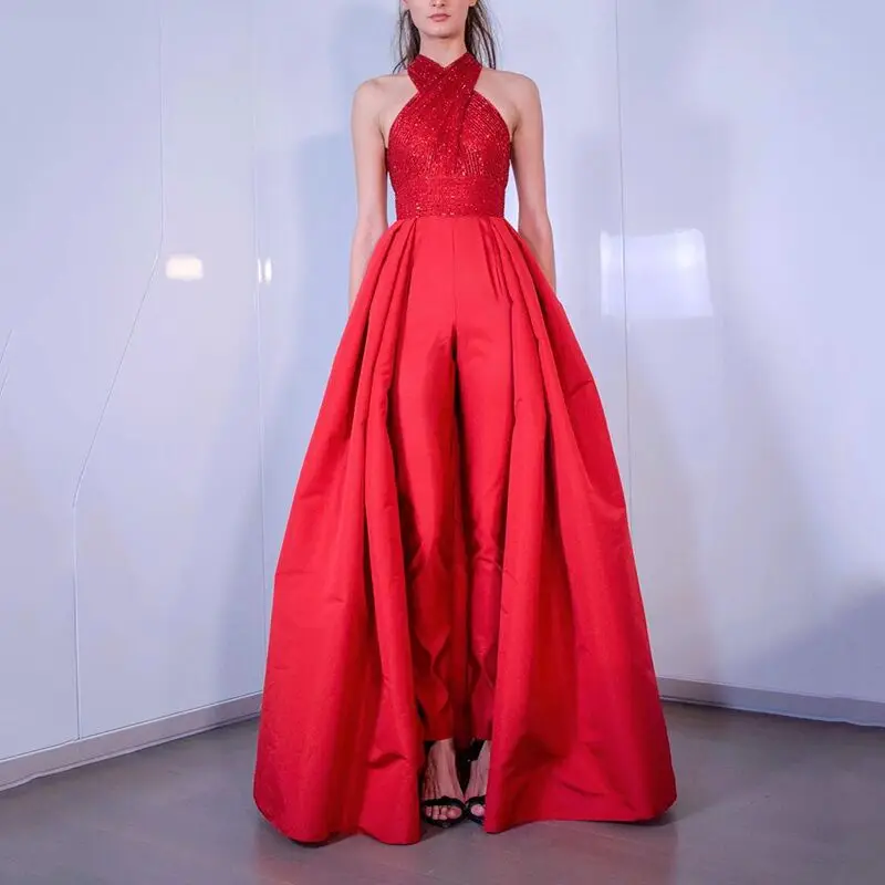 2022 New Women's Sleeveless Slim Redparty Dress