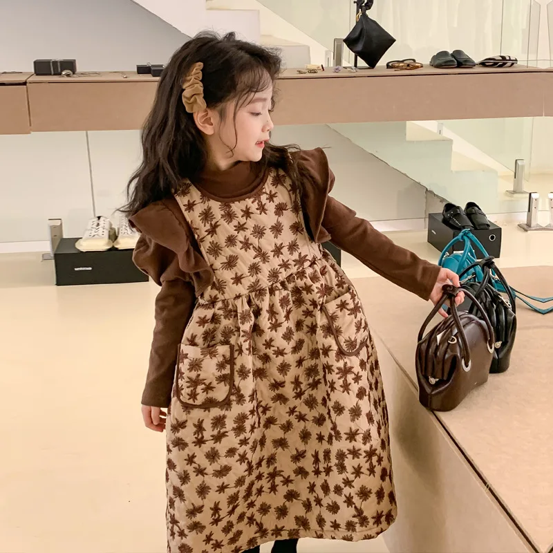 

Children's Clothes 2022 Autumn New Girls' Embroidered Korean Sleeveless Dress