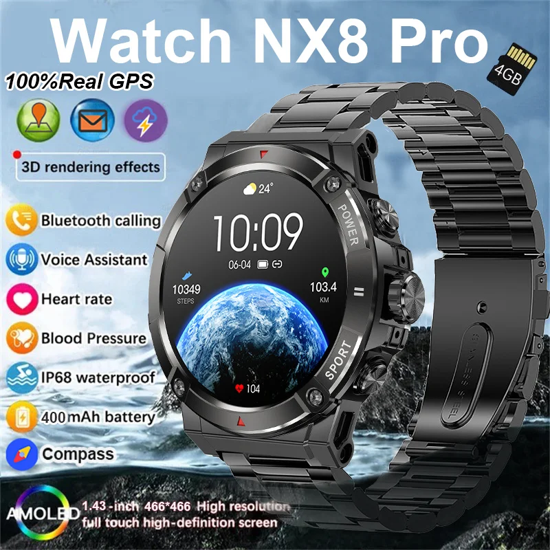 Amoled Nx8 Pro Смарт-часы Для Мужчин Bluetooth Спортивный Трекер Активного Отдыха С