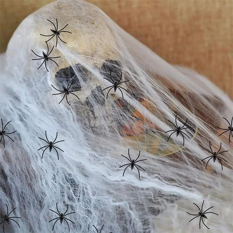

60g White Artificial Spider Web Halloween Decoration Party Scene Props Stretchy Cobweb Hallowmas Balloon Arch Decora Accessories