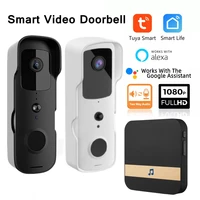 1080p hd tuya smart wifi video doorbell camera ip55 waterproof wireless door bell two way audio work with alexa google assistant