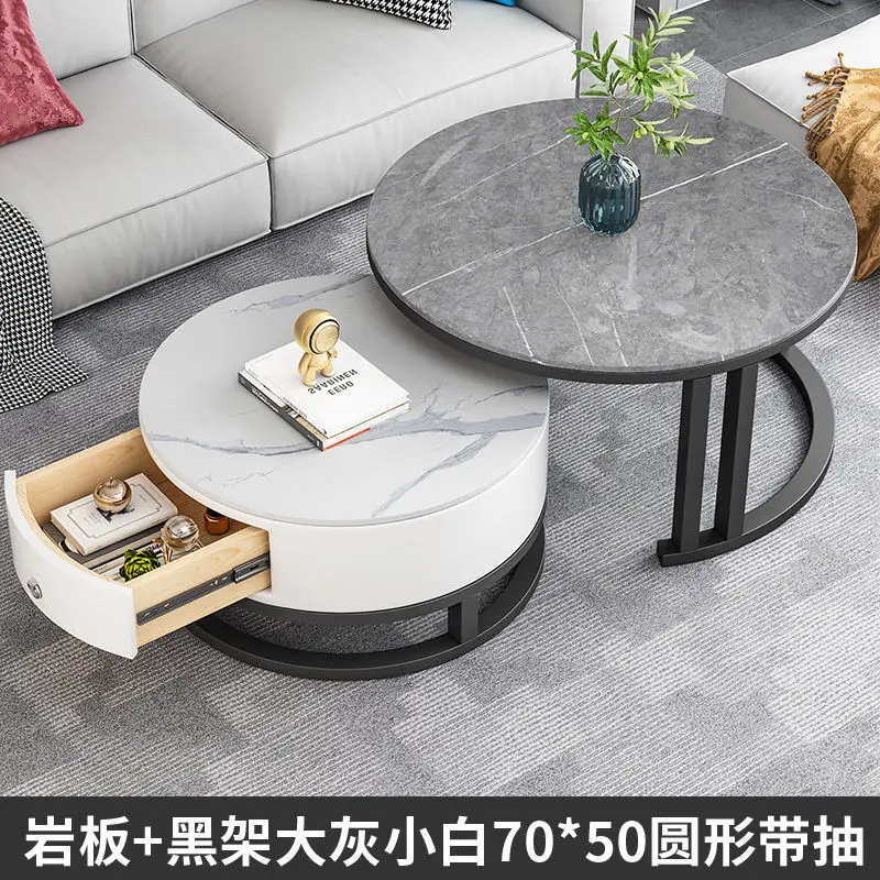 

Nordic Combination Round Coffee Tables Simple Sofa Side Creative Coffee Table Light Luxury Living Room Furniture Coffee Table