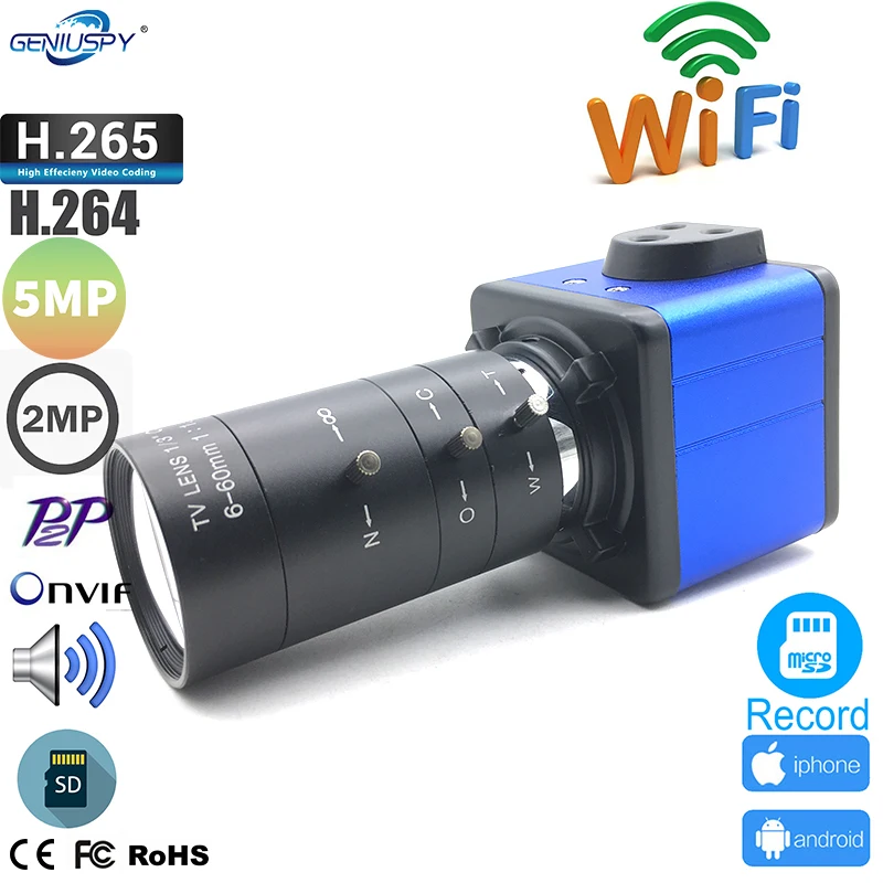 

CamHi 2MP 5MP IMX335 2560x1920 Audio Mini WIFI BOX IP Camera Indoor Wireless Surveillance Home Security CCTV TF Card