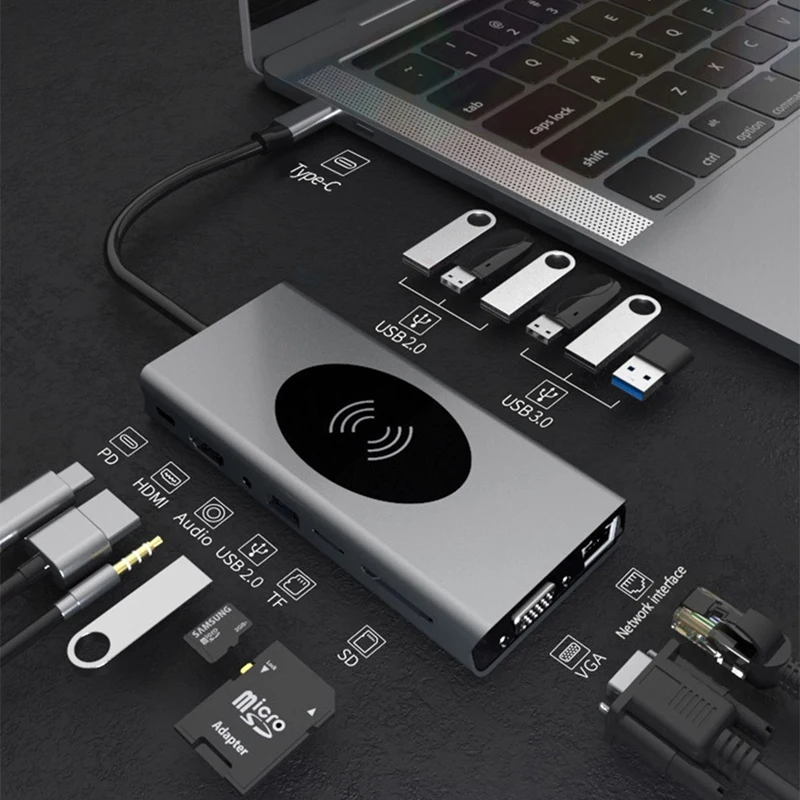 

Док-станция 15 в 1, совместимая с USB 3,0