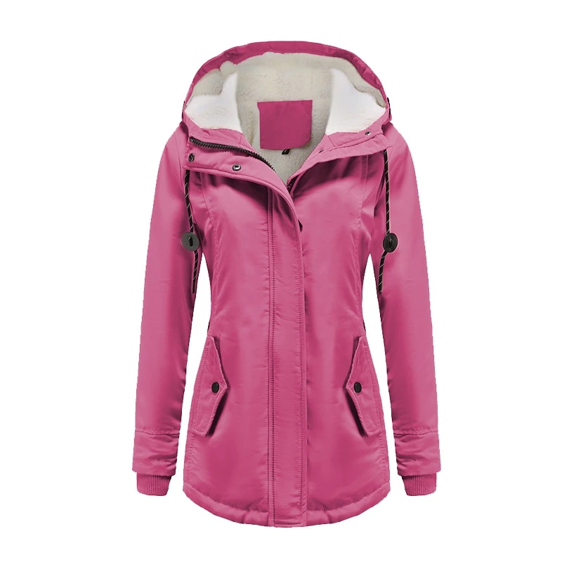 Outwear Fur Lined Trench Winter Warm Hooded Parka OverCoat Female Hoodie Dress Women Clothing Women's Fashion Warm Coat Jacket