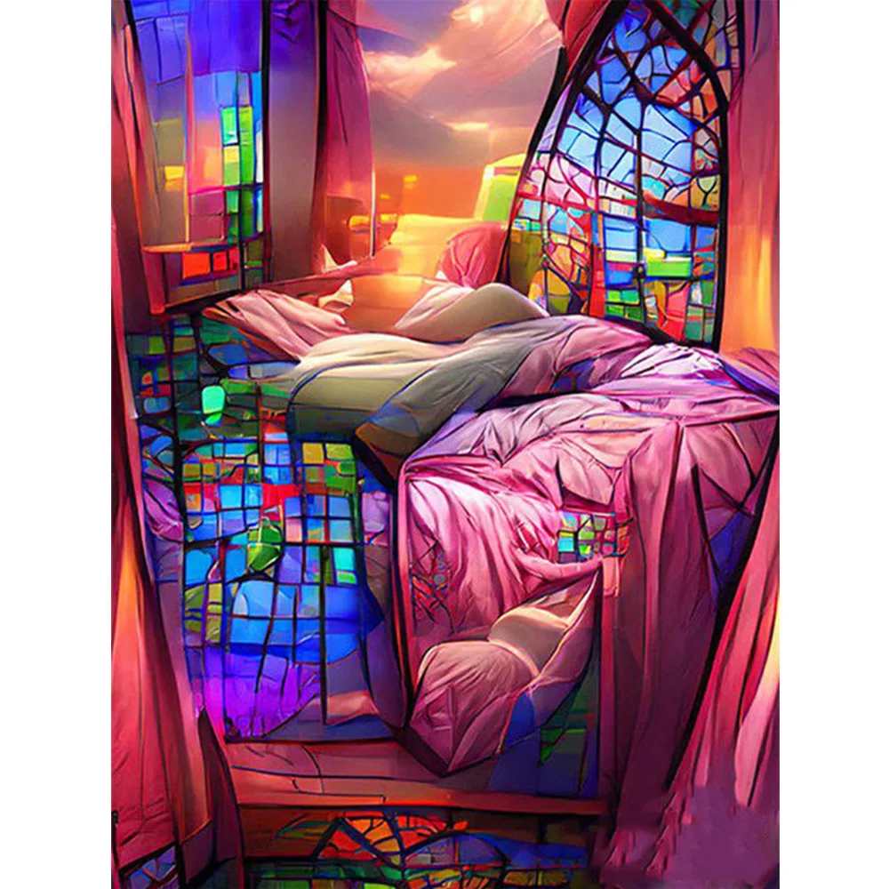 

YIBRIGHT Diamond Painting Drill House scenery Colorful handicrafts Home decoration rhinestone Picture Embroidery