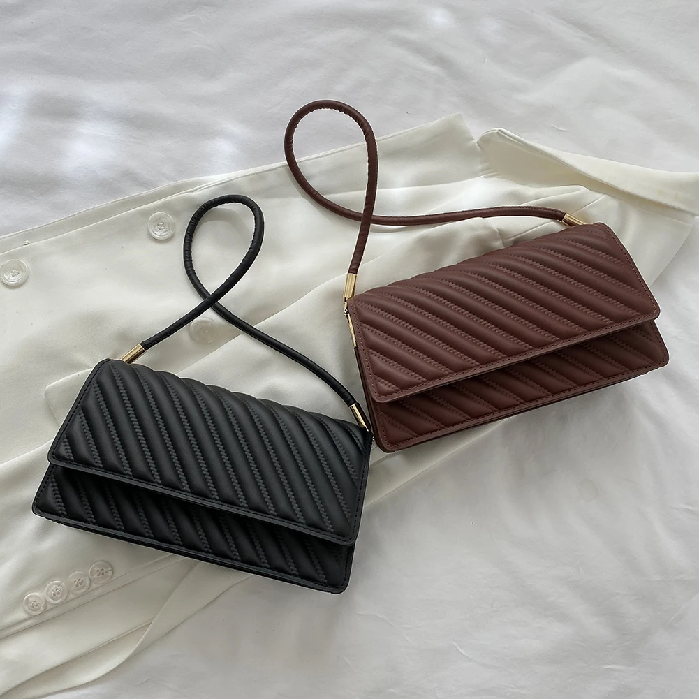 

Fashion Female Shoulder Underarm Bags PU Leather Solid Color Top-Handle Bags Casual Women Shoulder Bags Ladies Daily Handbags