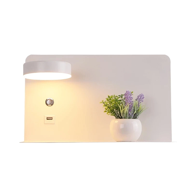 

Bedroom LED Wall Lights With Switch 5V 2.1A USB Charging Interface With Flower Luminaire Wandlamp Indoor Fixtures Deco Maison