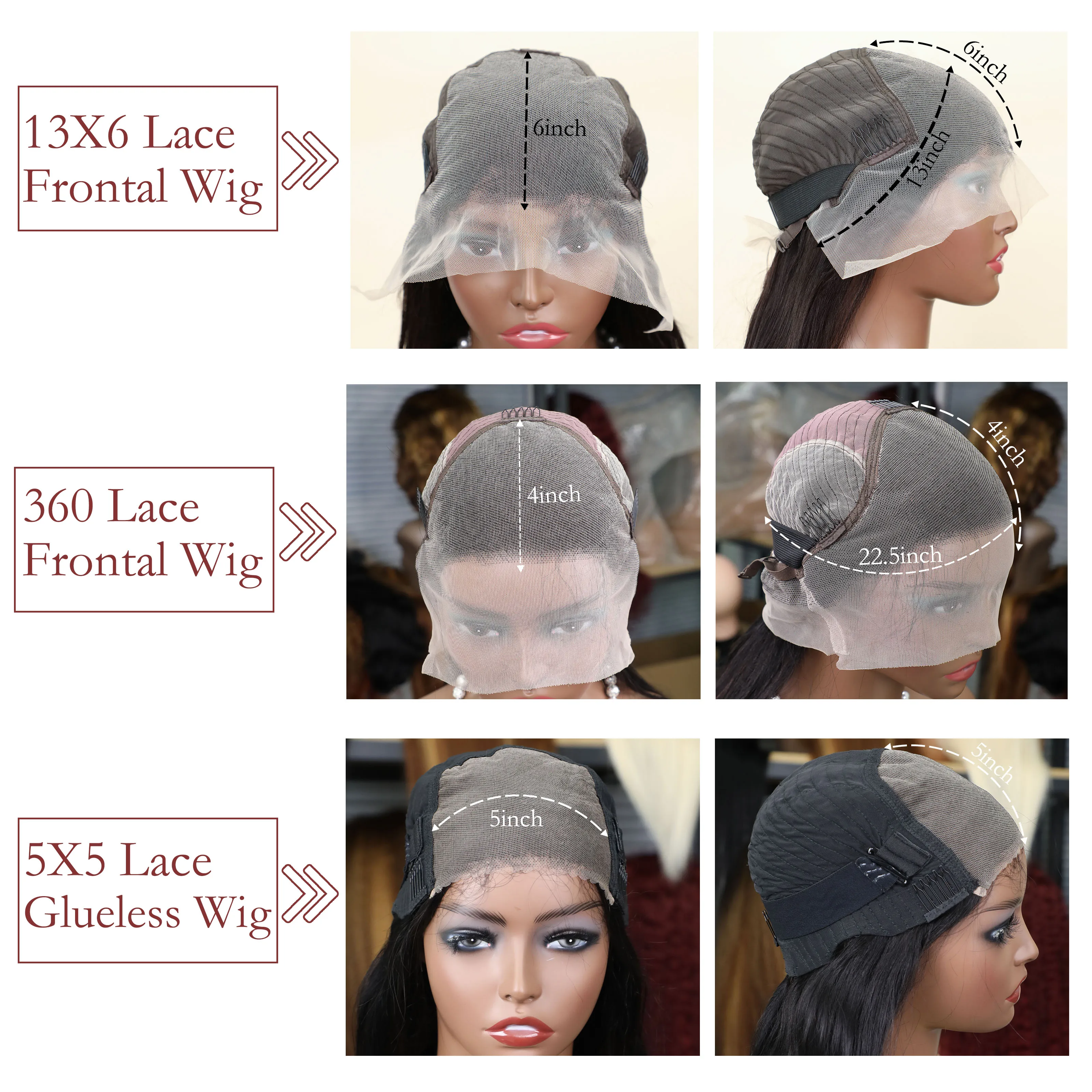 Бесклеевые парики из натуральных волос готовые к ношению прямые 13x6 на кружеве