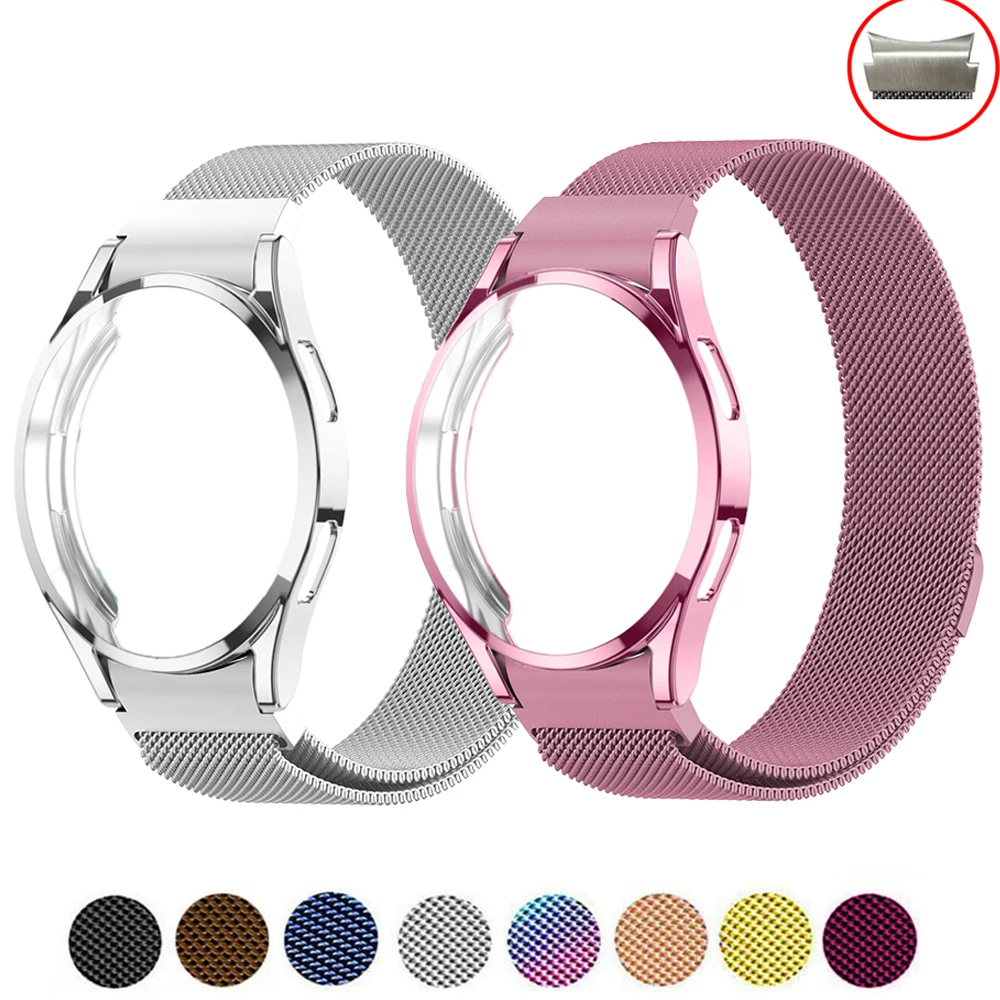 

No Gaps case+Strap For Samsung Galaxy Watch 4/classic 44mm 40mm Magnetic wristband belt Bracelet Watch4 Classic 46mm 42mm Band