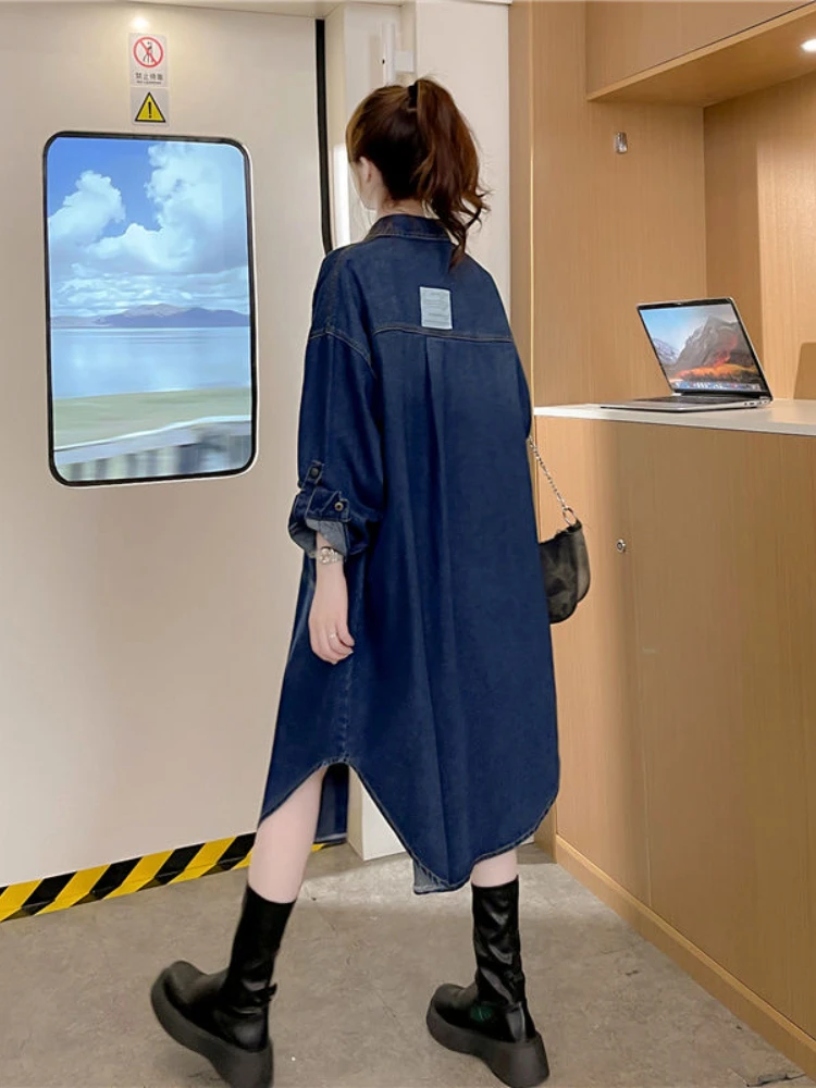 

Denim Jackets for Women Korean Fashion Coats Chic Elegant Autumn New in Streetwear Casual Oversize Robe Women Clothing Trench