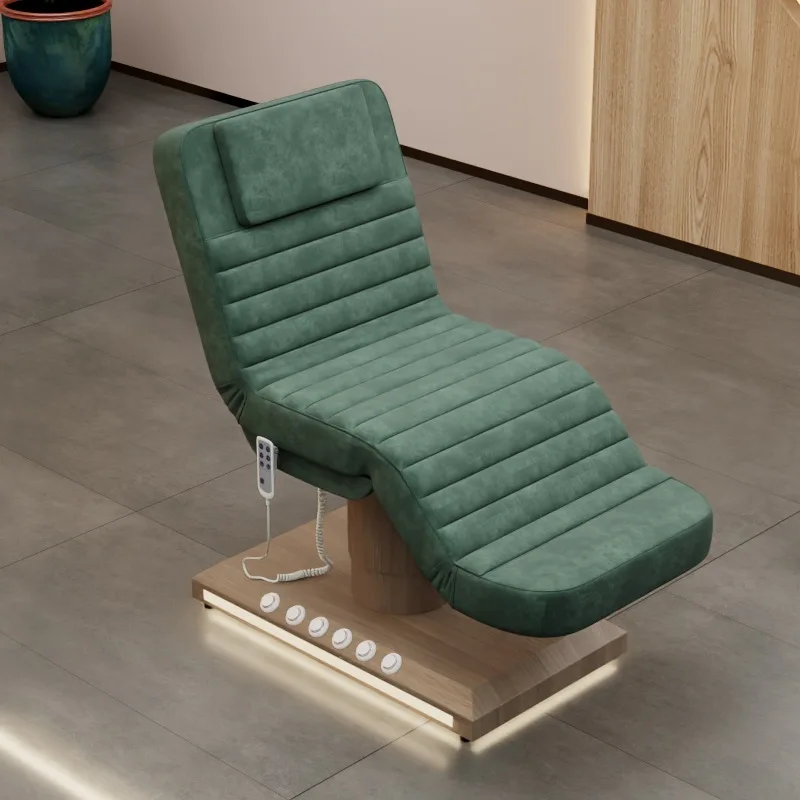 luksusowy salon elektryczny fotel do zabiegów kosmetycznych luksusowe zakrzywione rzęsy twarzy przedłużanie rzęs łóżko kosmetyczny brązowy