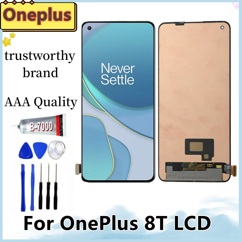 100% Test  Original AMOLED Display Replace 6.55"For OnePlus 8T LCD Touch Digitizer Screen Assembly KB2001 KB2000 KB2003 KB2005