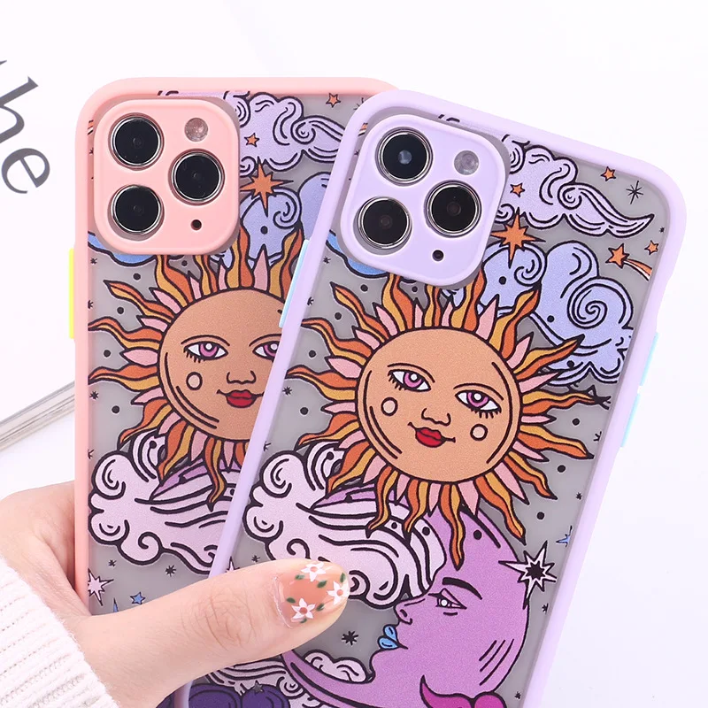 

Retro Sun Moon Stars for Iphone 13 12 11 8 7 Pro Max X XR XS XSMAX Camera Full Coverage Protection