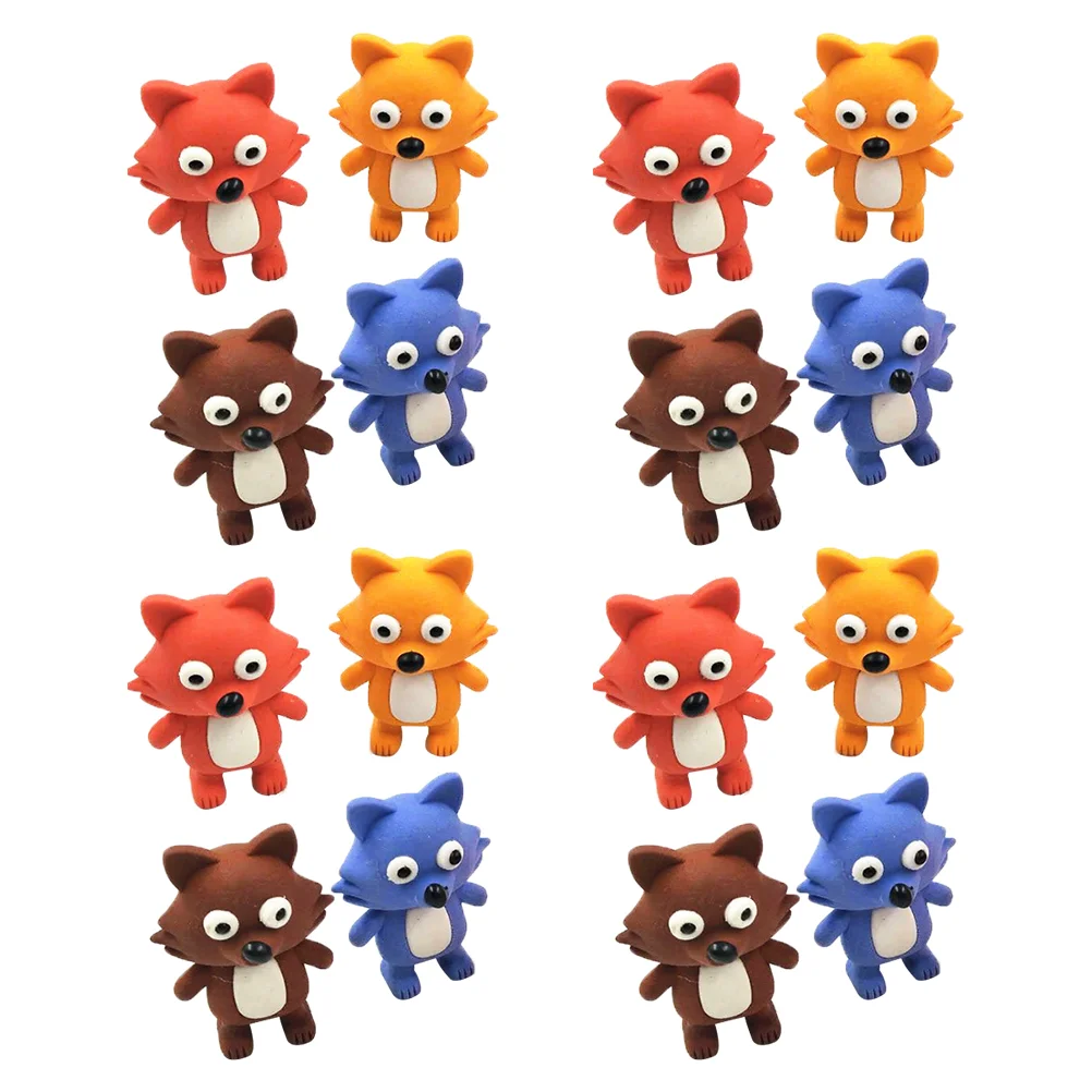 

16Pcs Children Pencil Erasers Animals Design Erasers Plastic Pencil Erasers (Random Color)