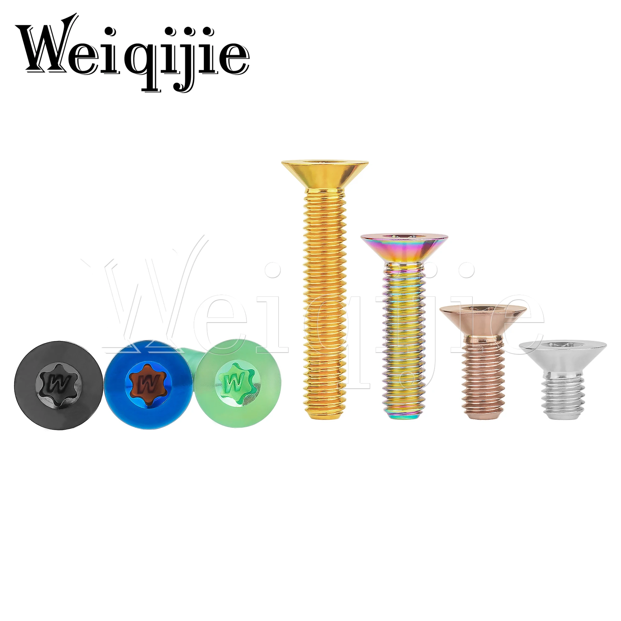 Weiqijie Titanium Bolt M5/M6x10 15 20 25 30 35 40 45 50 55 60mm Trox Countersunk Head Bike Motorcycle Conversion Accessories