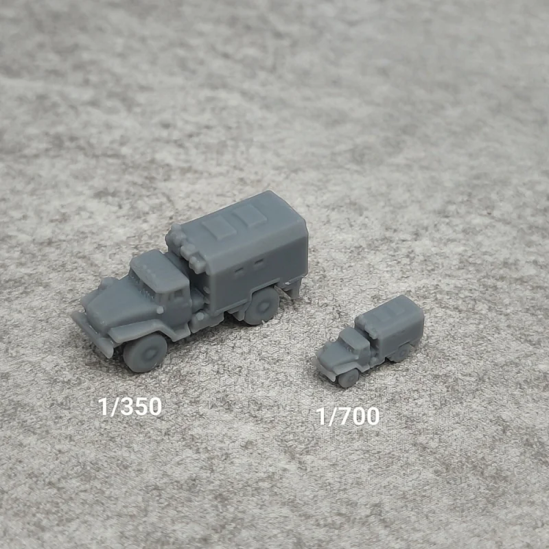 Фото 5 шт. Урал 4320 Модель грузовика из смолы 1/350 или 1/700 Миниатюрная модель танка TK655 №1