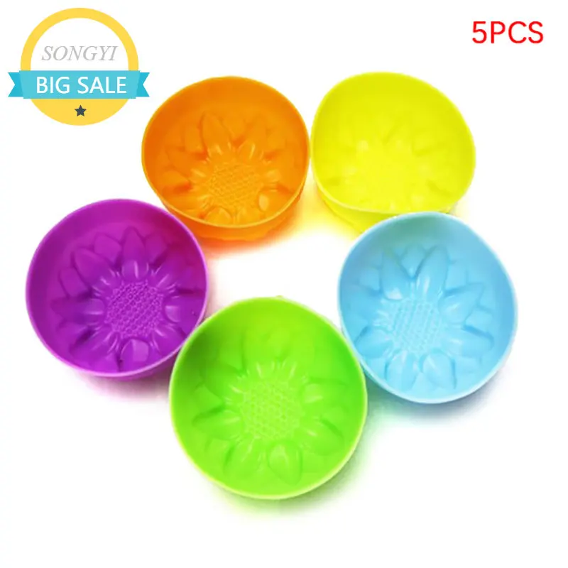

5pcs 5cm Silicone cake mold chocolate mould Sunflower cupcake liners baking tool