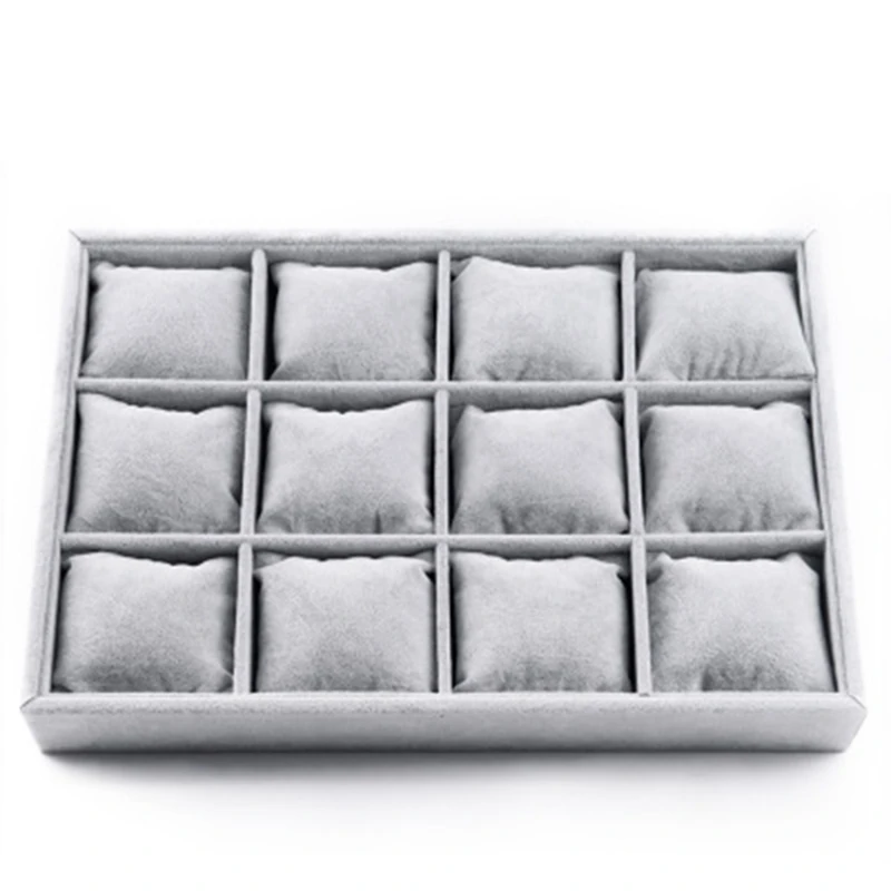 

FANXI 12 Grid Senior Watch Jewelry Tray, Adjustable Pillow,Showcase