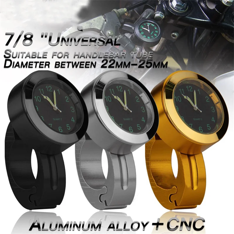 

Durable Stainless Steel Refit Waterproof Shockproof Buckle Motorcycle and Bike Handlebar Mount Clock Watch