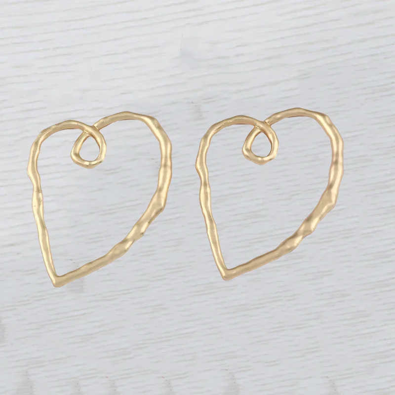 2 х матовый золотой цвет большой богемный полый простой кулон в форме сердца для
