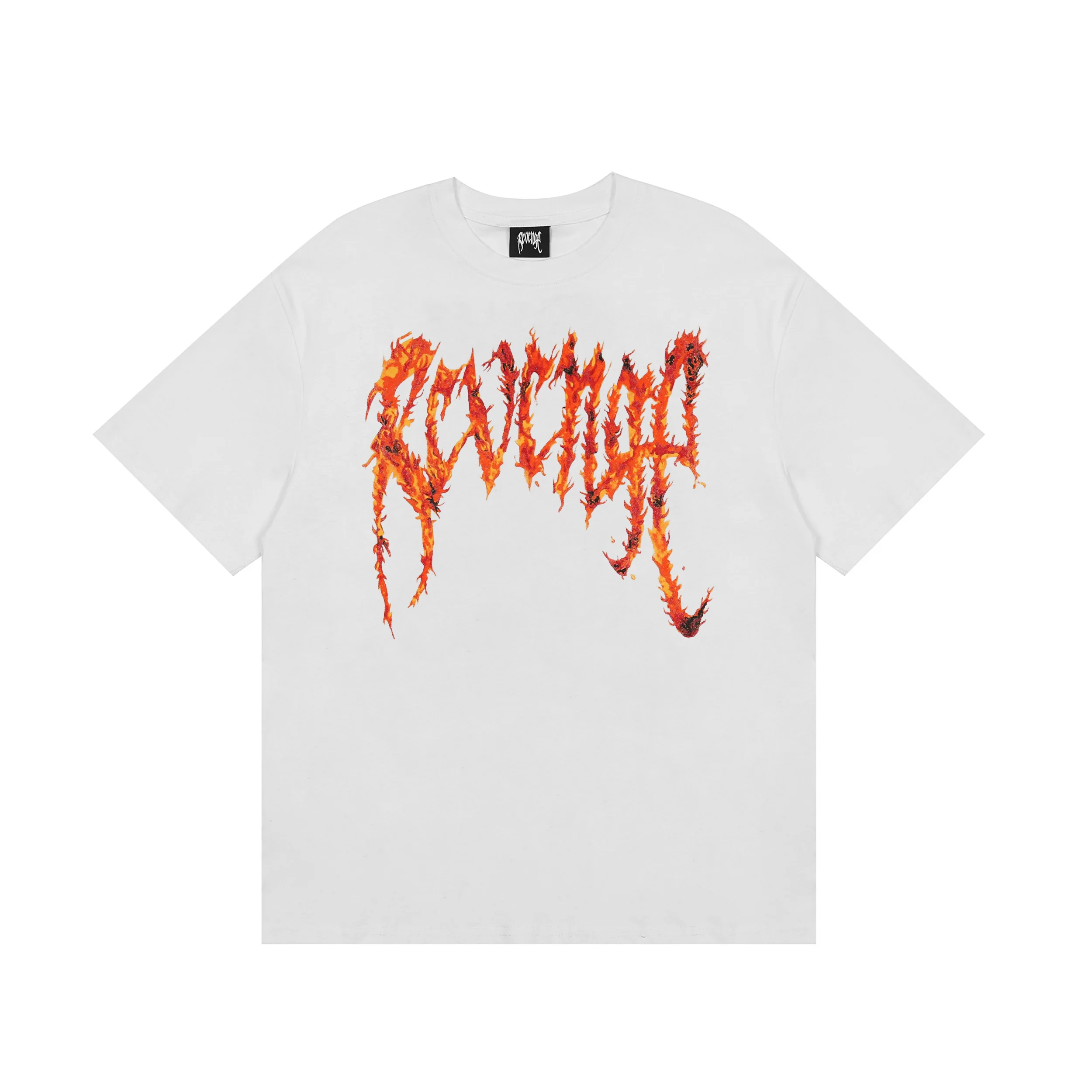Classic Vintage Revenge Hip Hop Tshirt Chief Keef T-shirt Unisex Rap Oversized T Shirt Heaven Painting Skeleton Skull Flame Tees images - 6