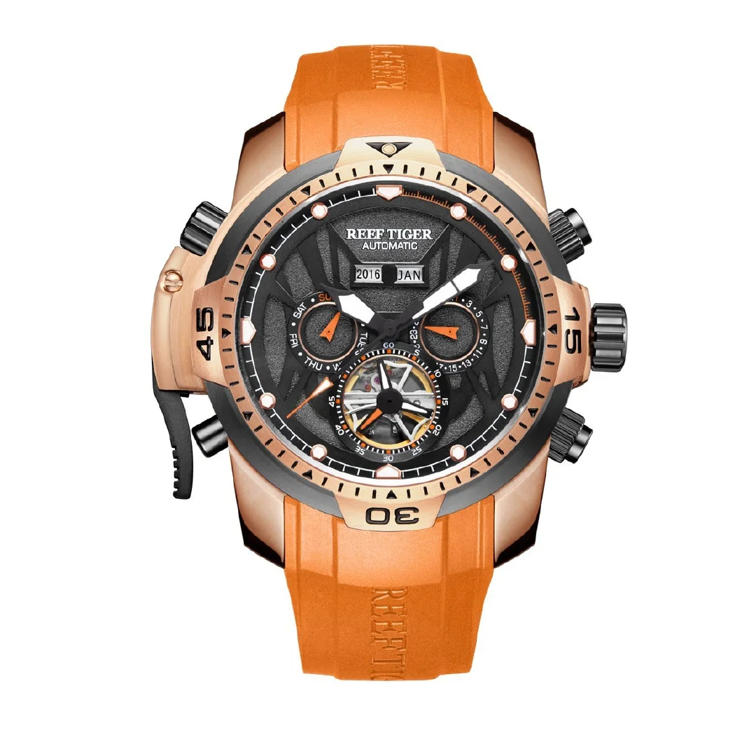

Reef Tiger Top Luxury Brand Men Watch,Mens Automatic Watches Mechanical Wristwatches 100M Waterproof Sapphire Crystal Fashion