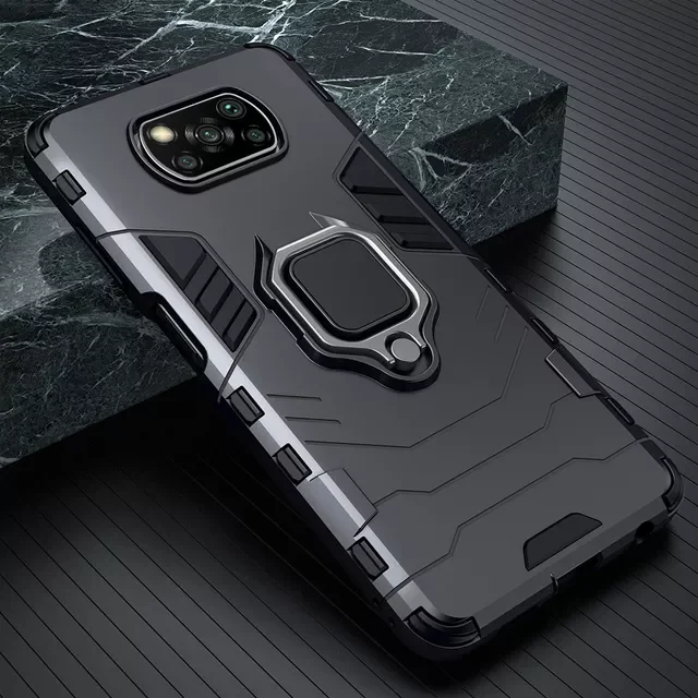 

Shockproof Case for Xiaomi POCO X4 GT F4 NFC M3 M4 Pro 5G F2 Ring Stand Phone Back Cover for Xiaomi Poco X3 Pro F3 F1